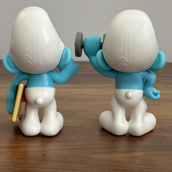 The Smurfs BRAINY & HEFTY Kids Meal Toy Figures Burger King 2024 Cake Toppers - Picture 6 of 10